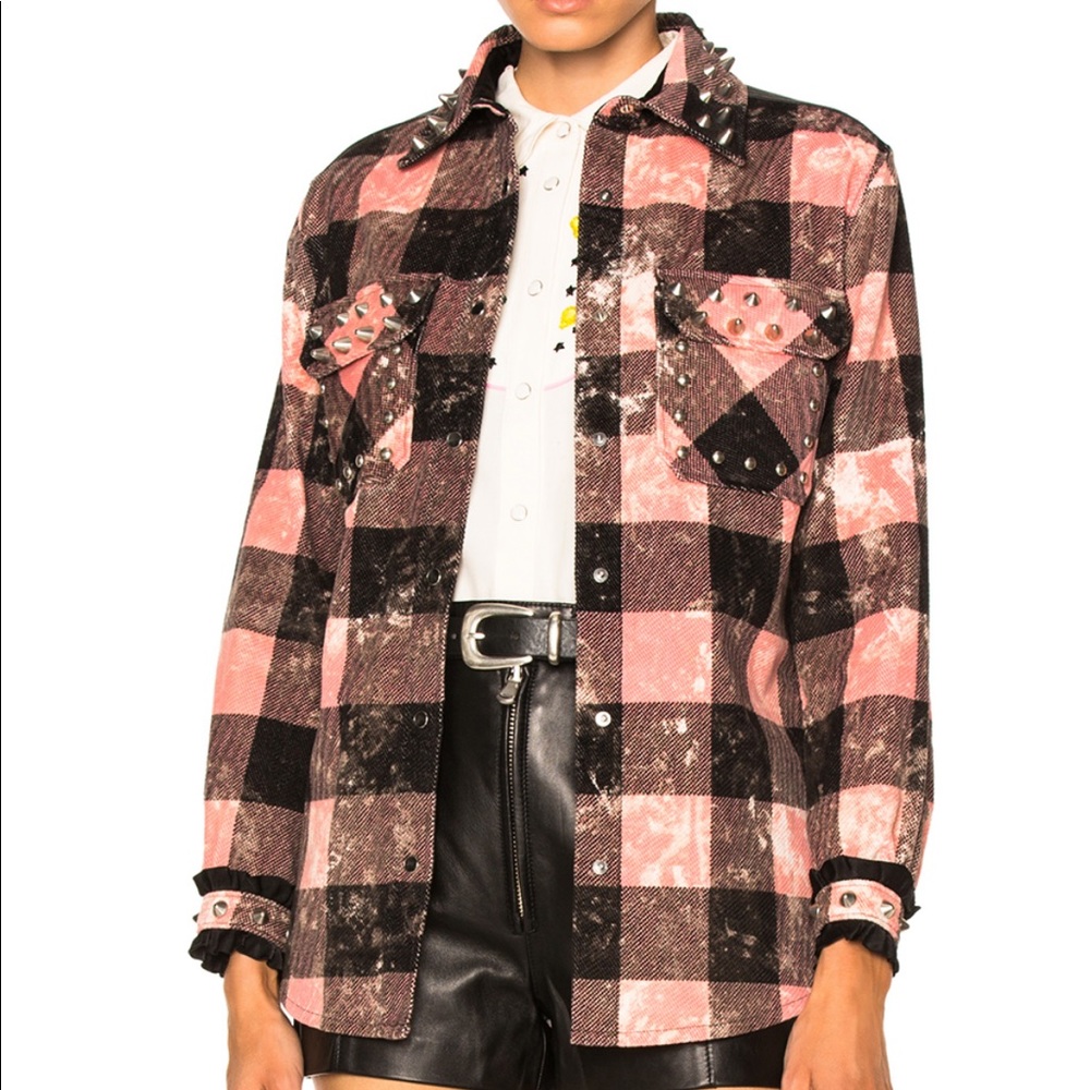 Coach 1941 studded plaid top
